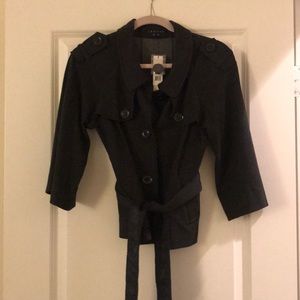 Theory cropped charcoal medium wide sleeves jacket